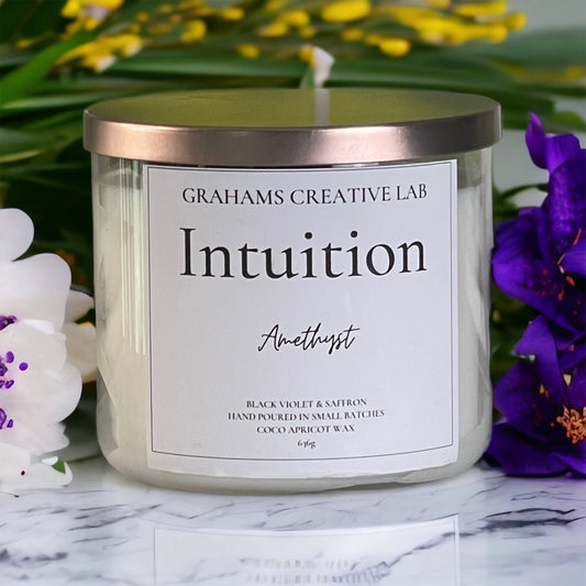 Intuition Candle - Amethyst crystal infused